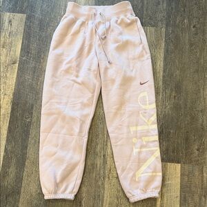 Nike Light Pink Oversized Fit Joggers with Logo